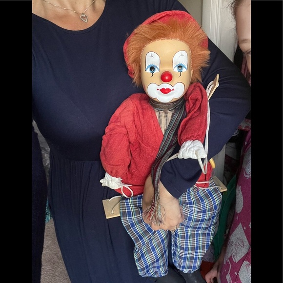 Rare Vintage 1960’s Hand Painted Porcelain Swinging Clowns - Picture 1 of 15